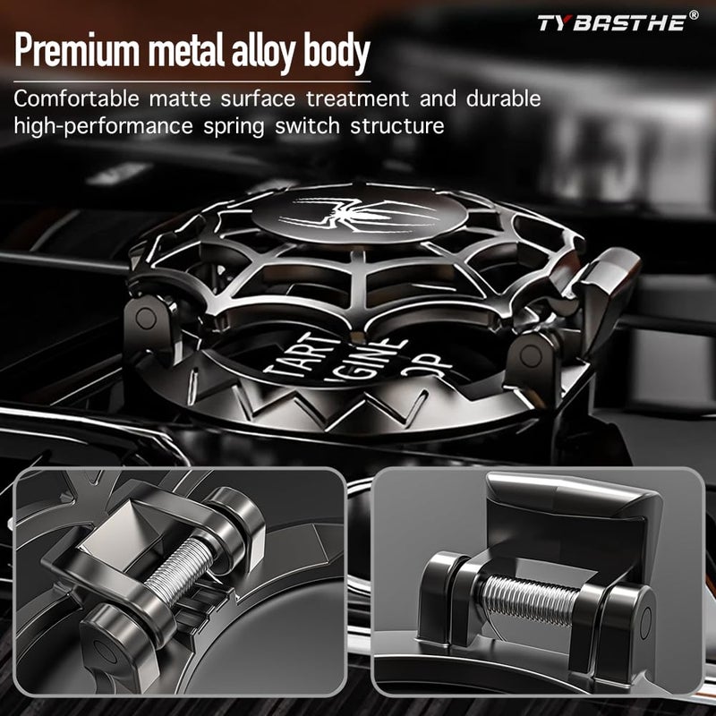 Tybasthe Original | Push Start Button Cover, Spiderman Car Engine Start Stop Button Cover Protector, Cool Car Accessories Interior Decor Sticker Decals Motorcycle Key Ignition Switch Cover, Black - Image 5
